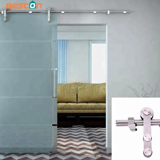 European Modern Stainless Steel Glass Door Sliding Barn Door Hardware System Kits