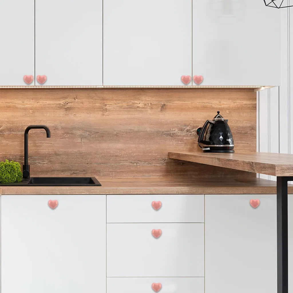 Kids Heart-Shaped Cartoon Cabinet Knob Ceramic Furniture Drawer Puller Handles