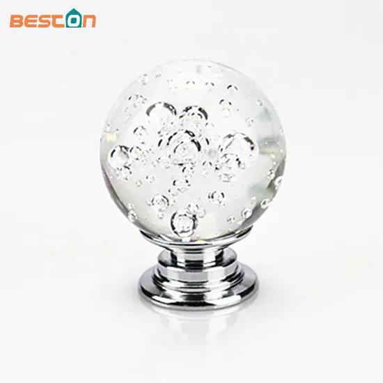 China Factory Supplr Glass Crystal Clear Bubble Ball Door Knob