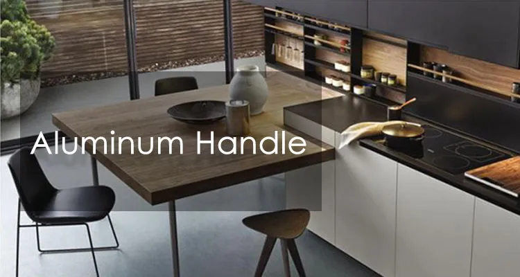 Recessed Cabinet Handles Aluminum Bedroom Kitchen Matt Black Pull Handle