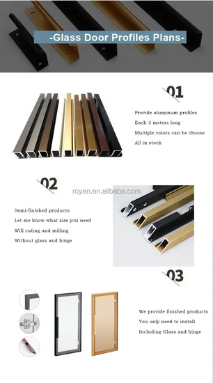 Tock Wardrobe Sliding Aluminum Extrusion Profiles for Kitchen Cabinets Cupboard Door Frame