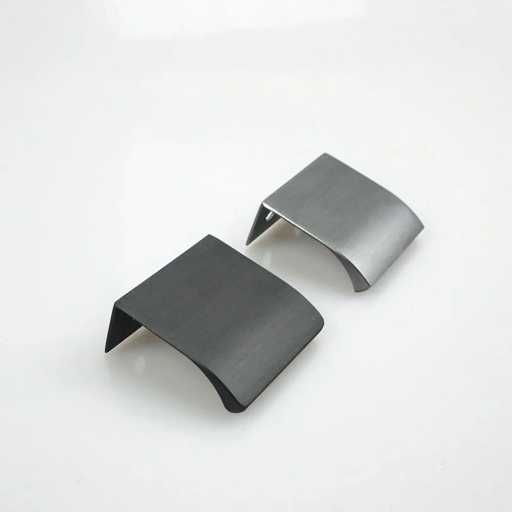 Back Mount Brushed Black Bedroom Dresser Finger Edge Pull Handles