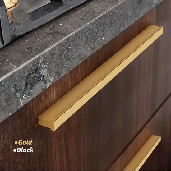 Aluminium Kitchen Handle Knob Furniture Cabinet Drawer Long Knobs Luxury Gold Handle