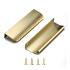 Aluminum Furniture Hardware Drawer Handles Hidden Finger Edge Pull for Kitchen Cabinet