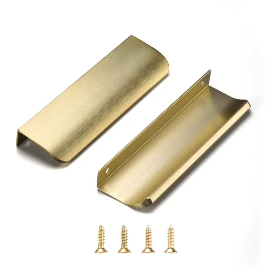 Aluminum Furniture Hardware Drawer Handles Hidden Finger Edge Pull for Kitchen Cabinet