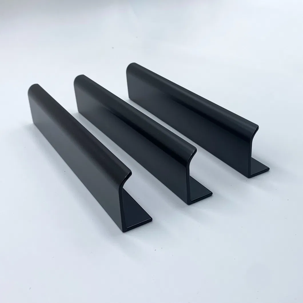 Kitchen Black Handle for Drawer Cabinet Modern Aluminum Furniture Edge Finger Pull