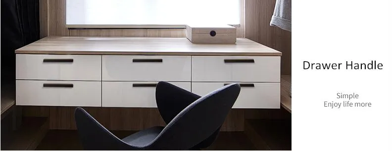 Furniture Accessories Hardware Matt Black Aluminum Cabinet Drawer Pull Handle