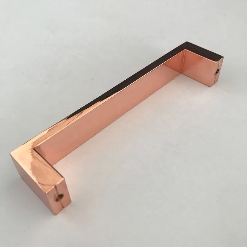 Brass Color Rose Gold Square Pull Hardware Cabinet Door Square Pull Handles