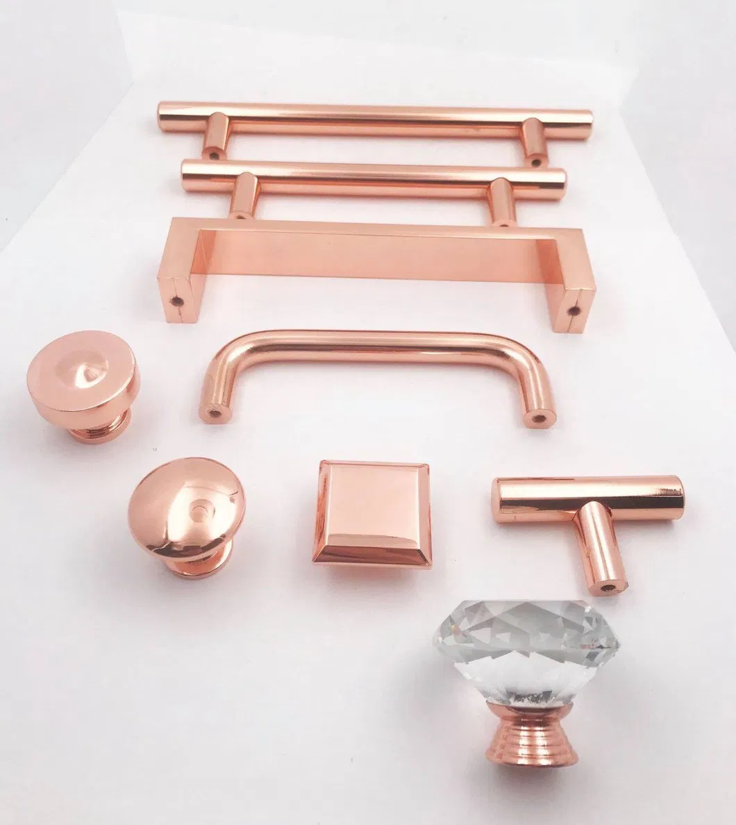 Brass Color Rose Gold Square Pull Hardware Cabinet Door Square Pull Handles