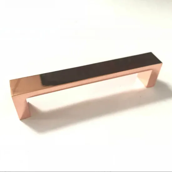 Furniture Fitting Modern Sample Aluminum Rose Gold Kitchen Cabinet Square Handle