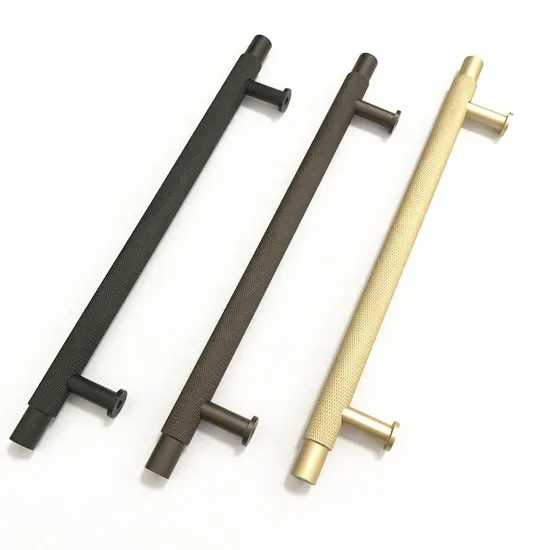 Brass Knurled Solid Cupboard Black/Chrome/Gold Cabinet Pull Handle