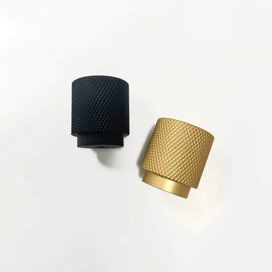 Aluminum Cabinet Door Knob Gold Black Knurled Furniture Drawer Handle Knob
