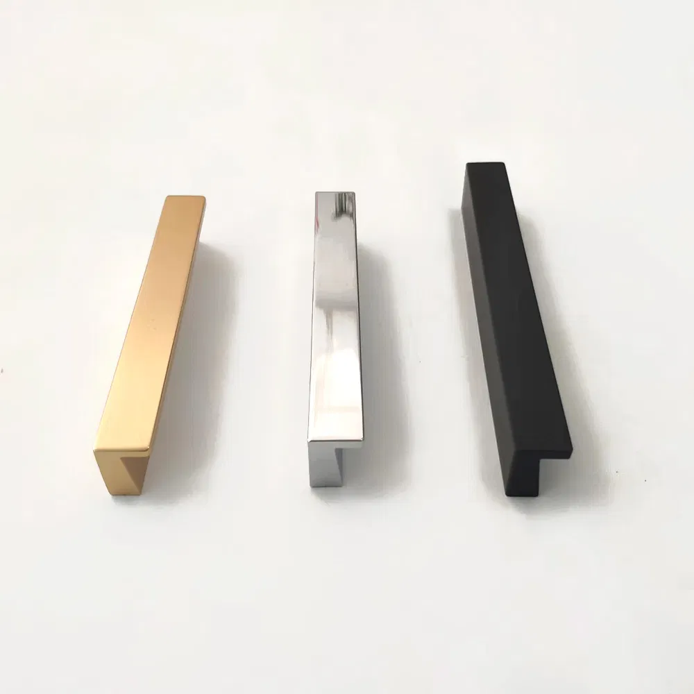 Aluminum Cupboard 7 Shape Handle Furniture Cabinet Pull Chrome Gold Long Handles
