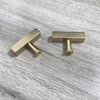 Kitchen Hardware Cabinet Brass Gold T Bar Handle Knob with Base