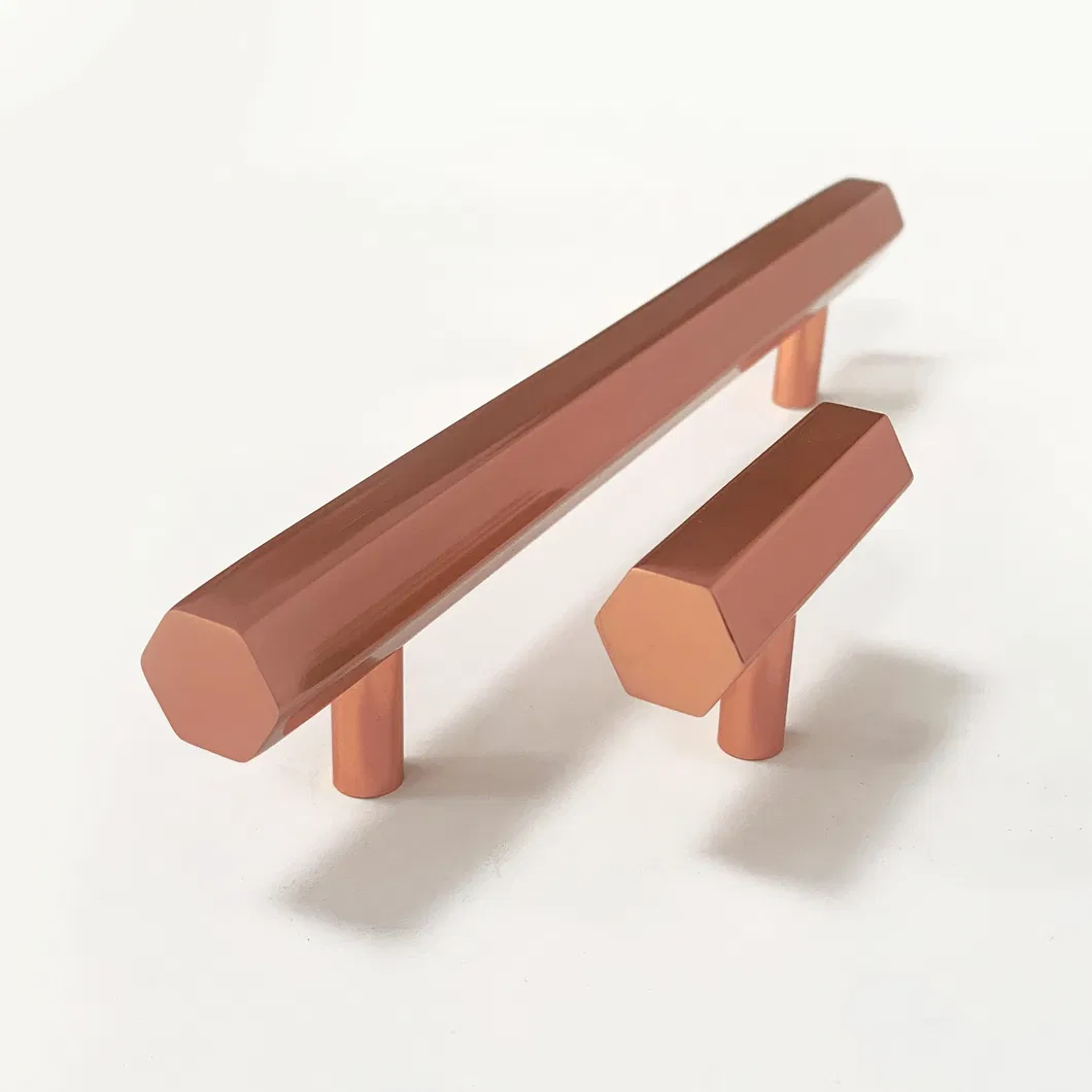 Furniture Hardware Cabinet Bathroom Handle Aluminum Rose Gold Kitchen Pull Handle