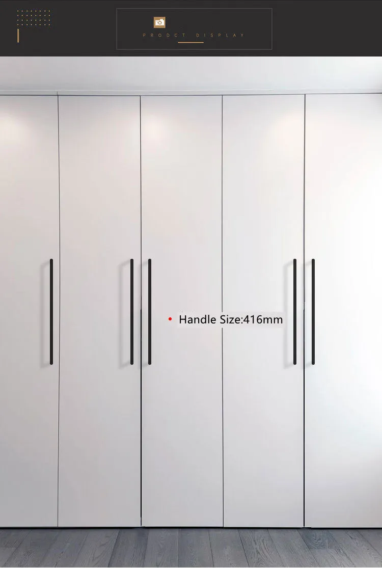 Solid U-Shaped Cabinets and Drawers Simple Kitchen Furniture Aluminum Handles Pulls