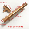 Kitchen Door Drawer Rose Gold Shiny Hexagon T Bar Cabinet Drawer Handle
