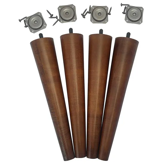 Solid Wood Stain 16 Inch Height Replacement Wooden Bar Chair Legs