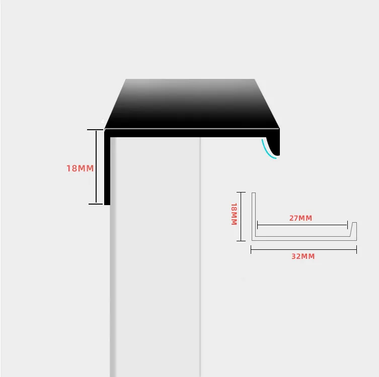 Minimal No-Punch Cupboard Narrow Edge Closet Door Handle