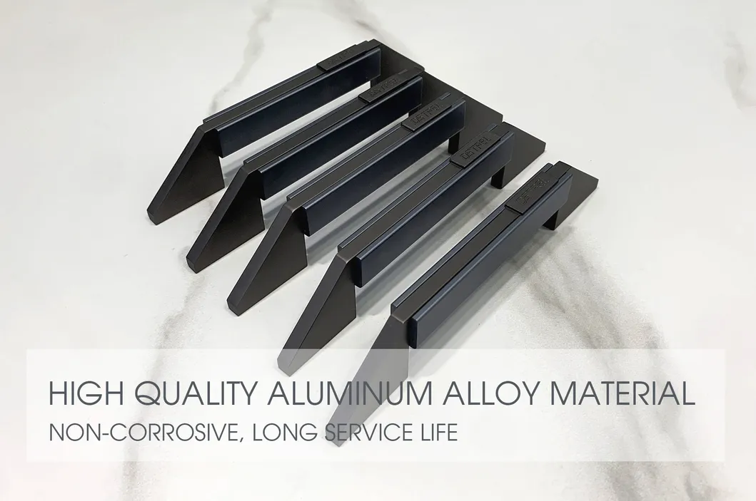 Furniture Handles Customizable Logo Modern Aluminum Gray Cabinet Handle