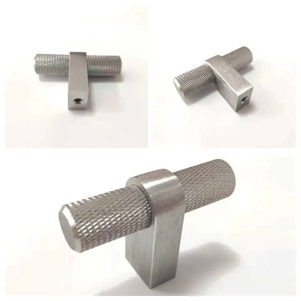 Furniture Accessories Aluminum Cabinet Knurled Handles Gold Black 50mm Drawer Pull Knobs