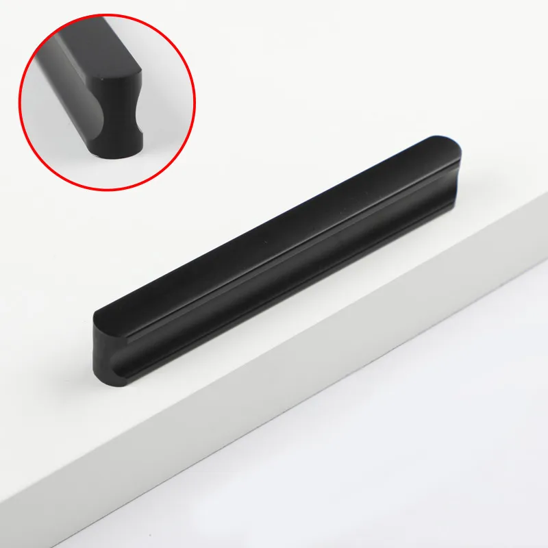 Kitchen Cabinet L Shaped Pull Handle Modern Aluminum Gold Furniture Drawer Handles