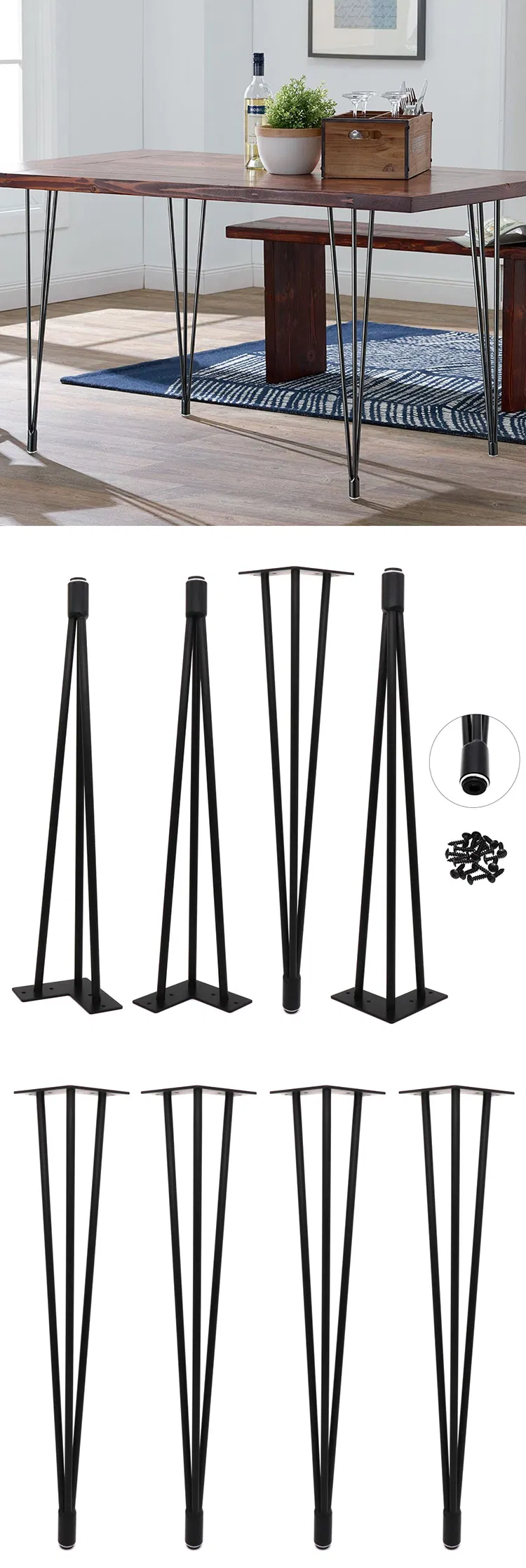 New Design Furniture Hairpin Legs Wholesale Metal Hairpin Legs for Side Table