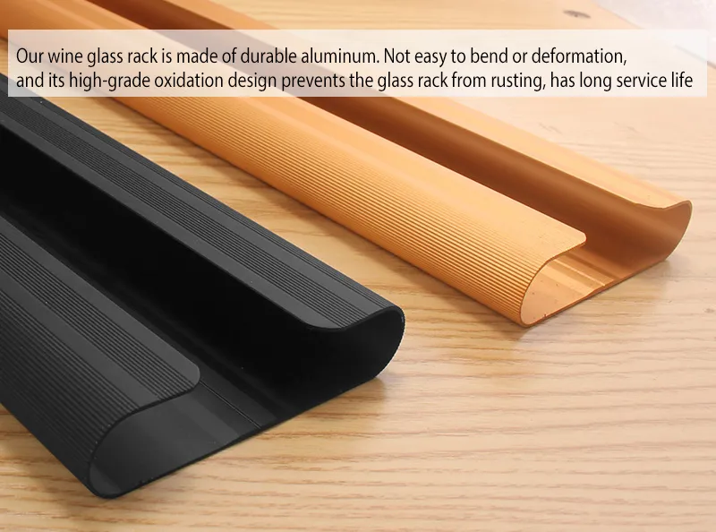 Wall Mounted Wine Glass Rack Aluminum Under Cabinet Wine Glasses Holder