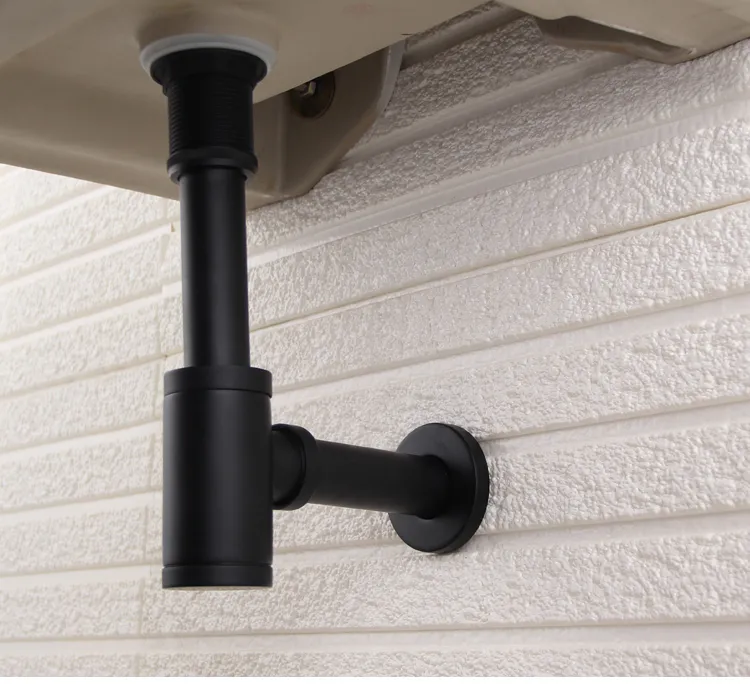 Bottle Trap Copper Siphon Brass Body Stainless Steel Pipe Bathroom Siphon Traps