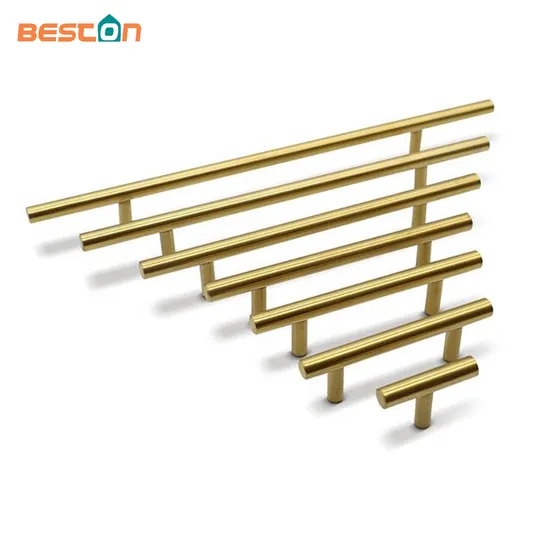 Stainless Steel Solid Hollow Drawer Kitchen Brass Gold T Bar Pull Handle