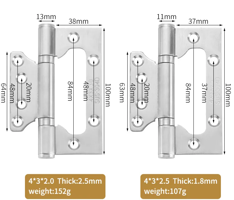 Kitchen Furniture Stainless Steel Butt Hinge