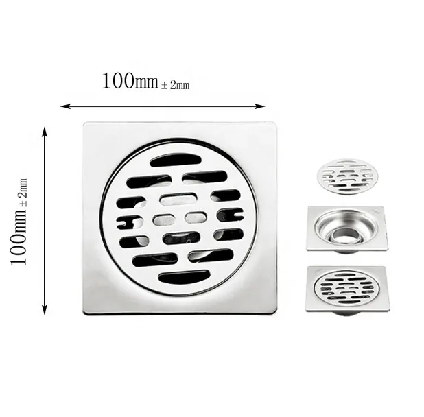 Ss Square Floor Drainer Rapid Anti-Odor Floor Drain Wire Drawing