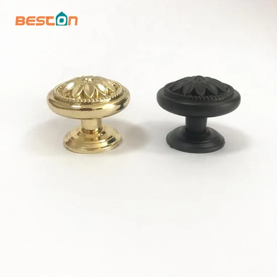 Zinc Alloy 34mm Diameter Black & Gold Kitchen Furniture Antique Cabinet Handle Knobs