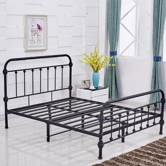 Bed with Headboard and Footboard Wrought Iron Bed Frame