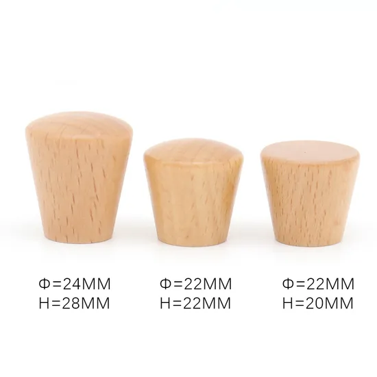 Solid Wood Beech Round Small Furniture Pull Mini Drawer Closet Knobs