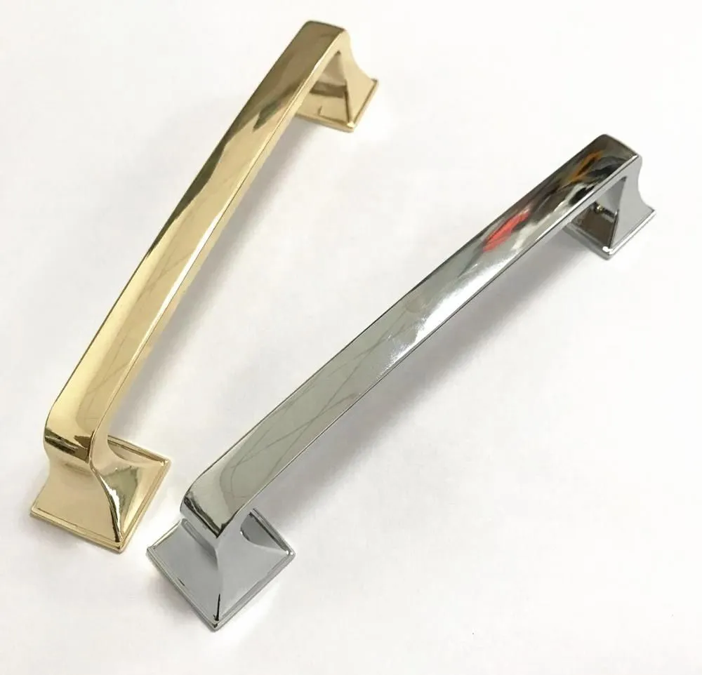 Kitchen Bathroom Bedroom Decoration Chrome Plate Cabinet Drawer Brass Gold Zinc Handle