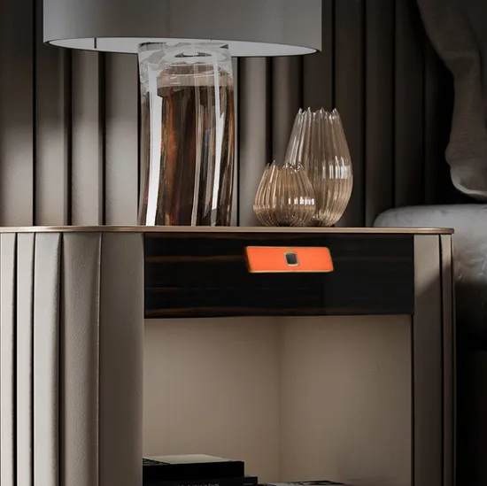 Smart Biometric Leather Hidden File Cabinet Lock Electronic USB Rechargeable Drawer Locks