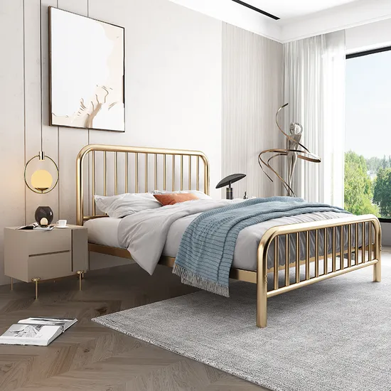 King Size Platform Vintage Headboard and Footboard Premium Steel Slat Bd Frame