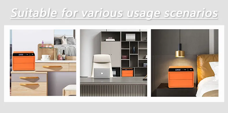 Smart Leather Safe Household Fingerprint Digital Biometric Jewelry Security Drawer Safe