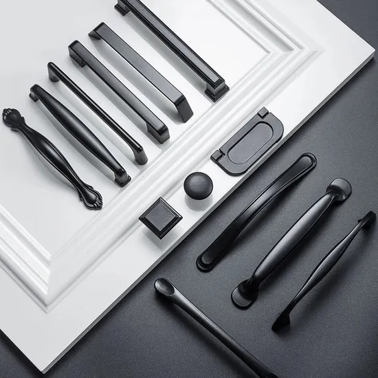 Kitchen Cupboard Drawer Handles Knob Pull Handle Black Furniture Bin Cup Handle