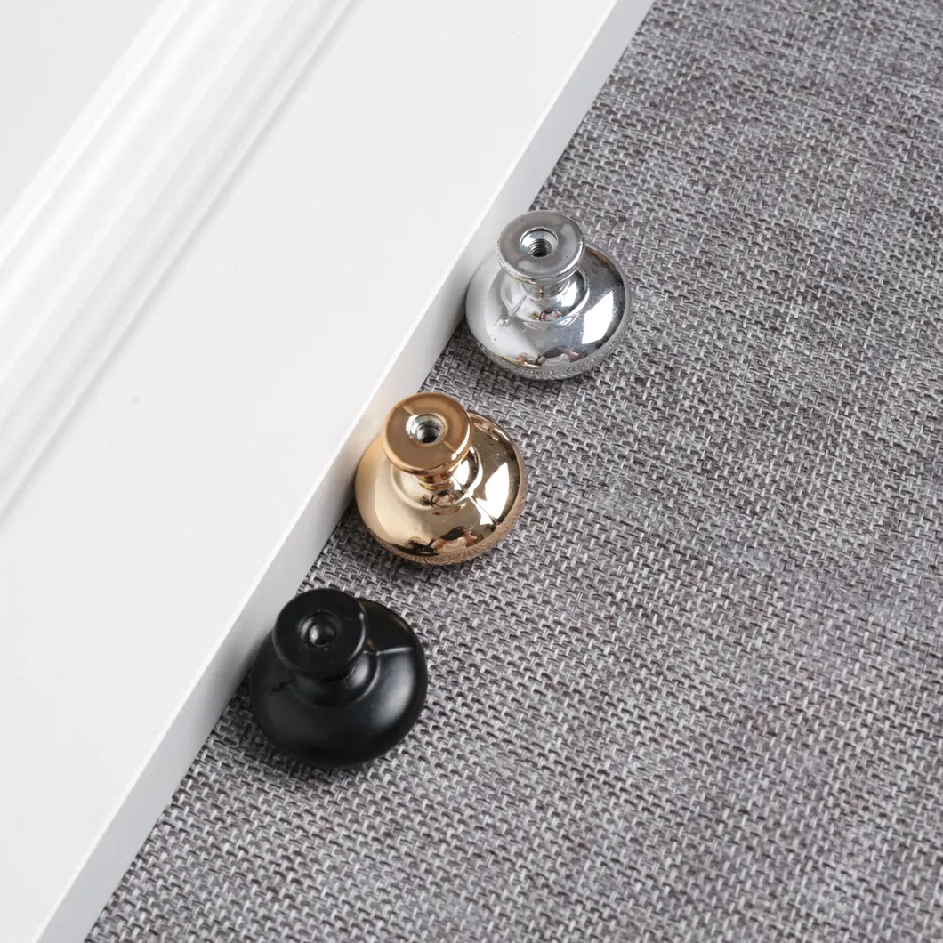 Zinc Alloy Handles Kitchen Furniture Cabinet Round Single Hole Handles Knob