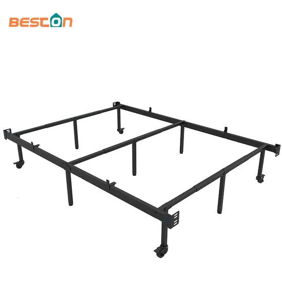 Adult Portable Adjustable King Size Folding Sleeping Platform Bed Frame with Wheel
