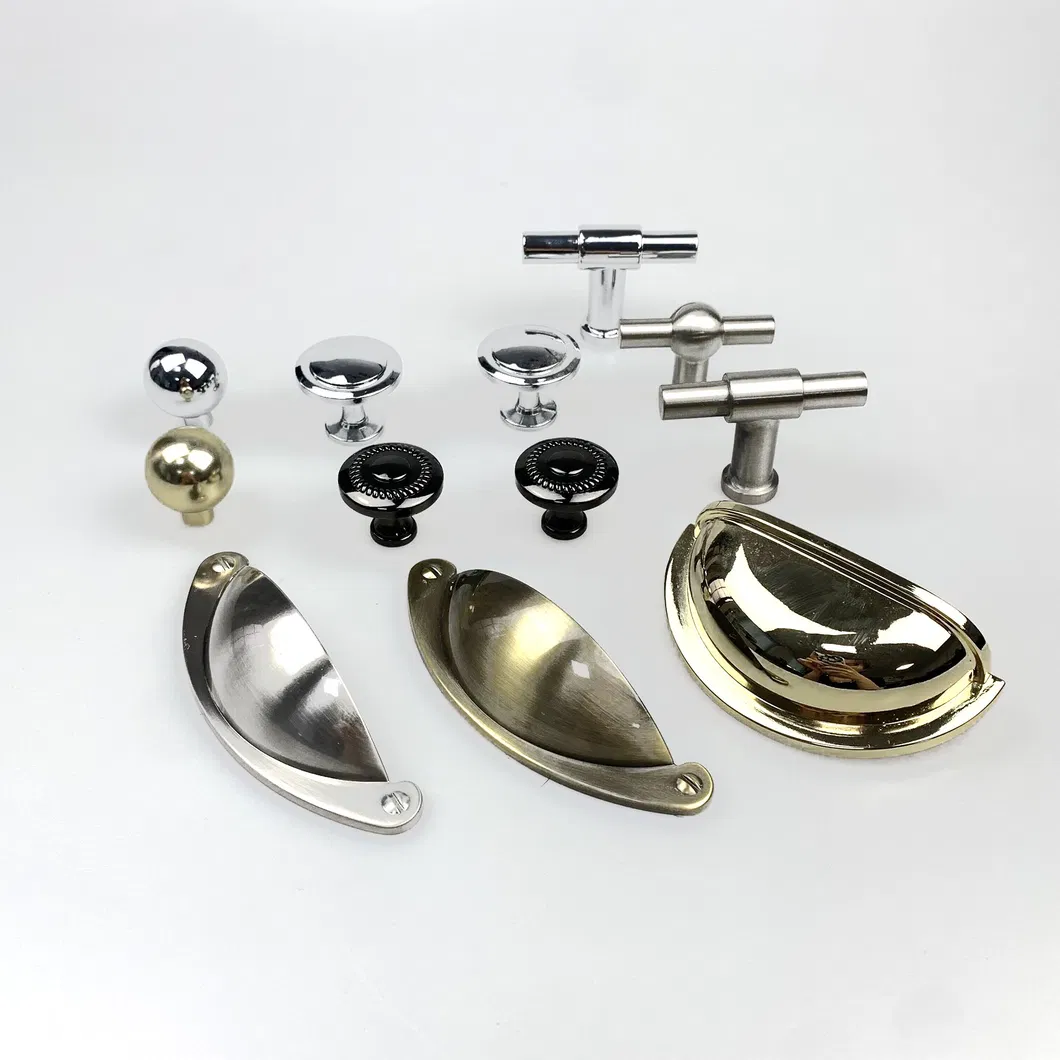 Antique Brass Gold Chrome Drawer Handles Cabinet Zinc Alloy Handle Drawer Knobs