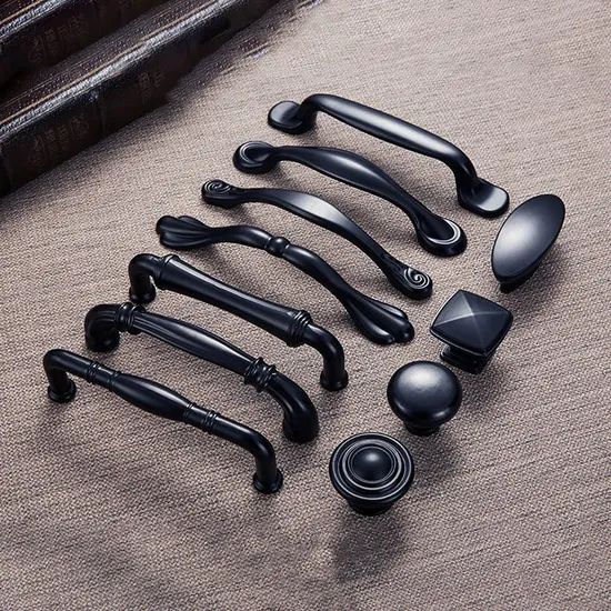 American Classic Furniture Bedroom Matt Black Zinc Alloy 96mm Kitchen Cabinet Handle
