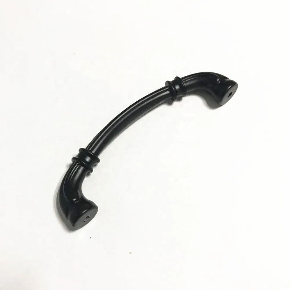 American Style Black Zinc Alloy Wardrobe Drawer Handle Pull Kitchen Cabinet Handle