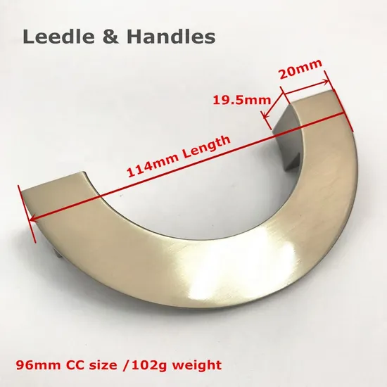Brushed Nickel Cabinet Zinc Alloy C Design Shape Handles Dresser Pulls