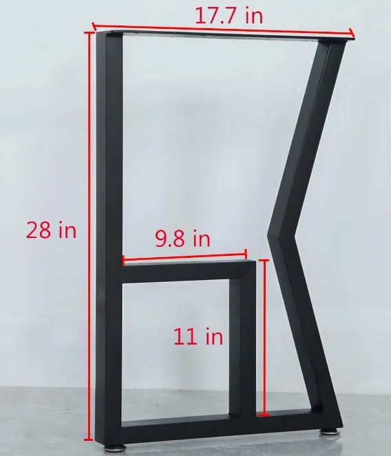 Industrial Black Powder Coated Finish Dining Table Iron Table Leg