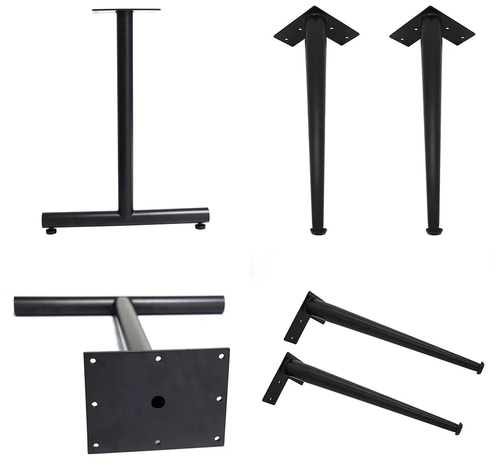 Black Steel Table Solid Iron Bar Laptop Desk DIY Bench Table Legs