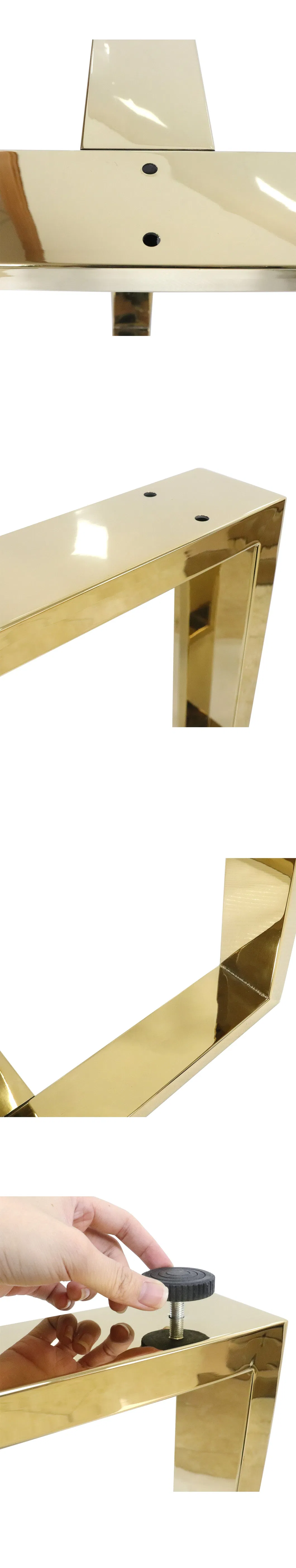 Furniture Frame Square Office Desk Coffee Dining Gold Stainless Steel Table Legs