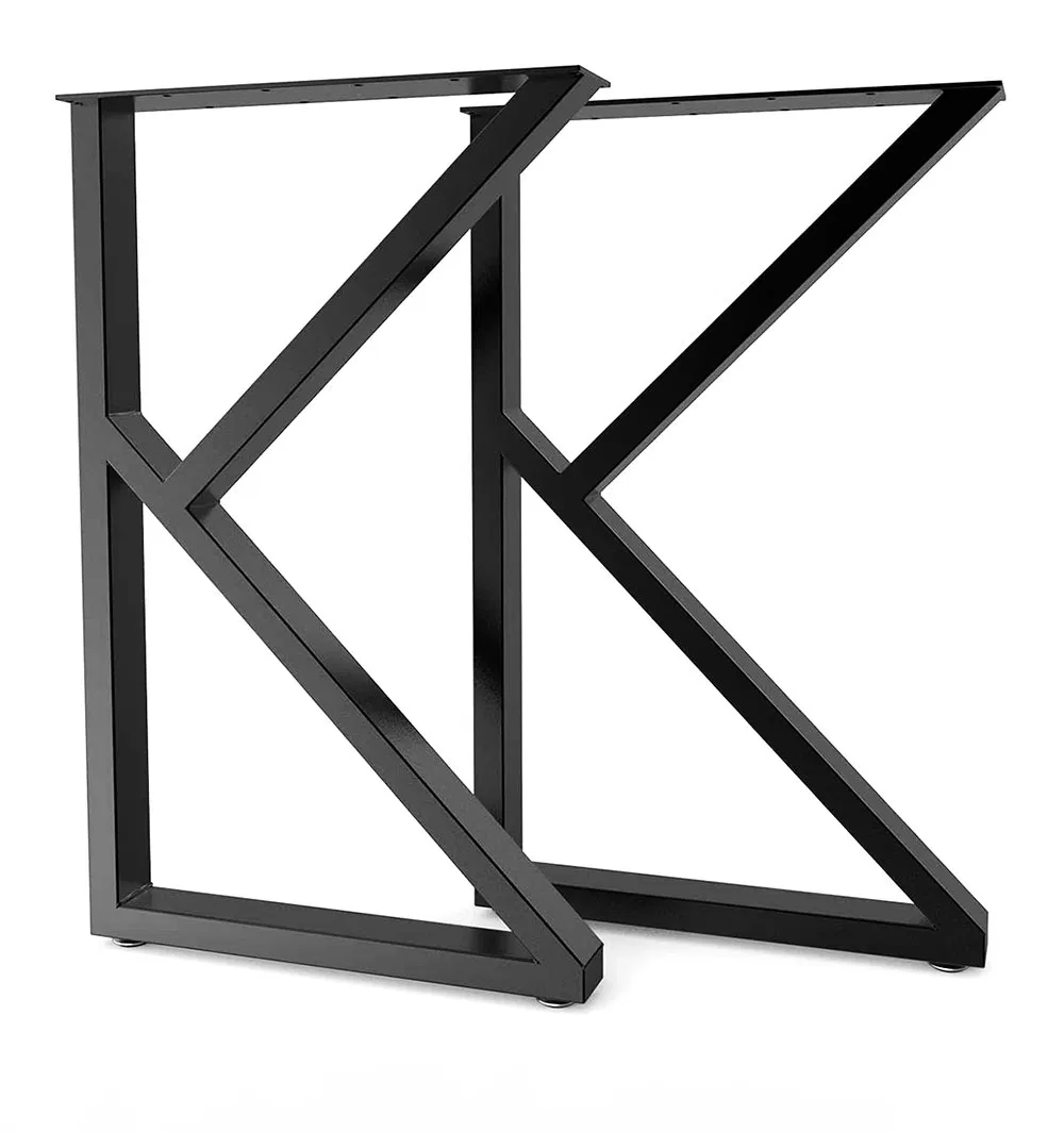 Modern Style Wrought Metal K Shape Custom Table Legs